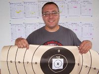 Chuck Lentz with his NEW RANGE RECORD target - 3.380